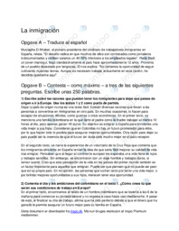 La inmigración | Spansk A | Eksamen 24. august 2006