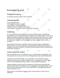 Synopsis om kriminalitet og straf