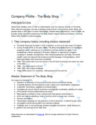 The Body Shop – Company profile