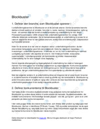 Blockbuster  Analyse af branche og konkurrence