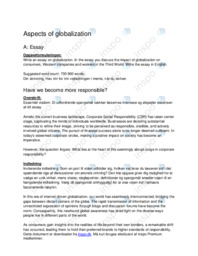 Aspects of Globalization Essay + E-mail Eksempel på Besvarelse