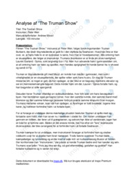 Analyse af Filmen The Truman Show