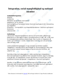 Integration, social mangfoldighed og national identitet