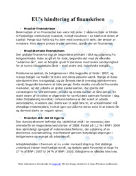 EU’s håndtering af finanskrisen