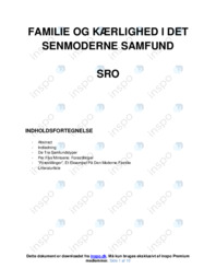 Familie og kærlighed i det senmoderne samfund | SRO