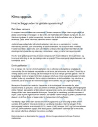 Projekt om Baggrunden for global opvarmning