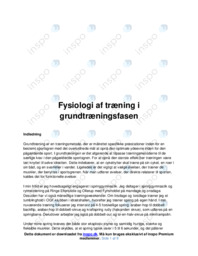 Fysiologi af træning i grundtræningsfasen