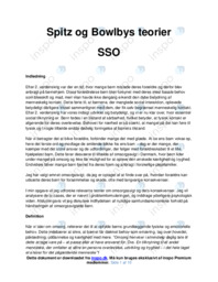 Spitz og Bowlbys teorier | SSO