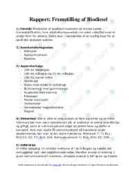 Rapport | Fremstilling af Biodiesel