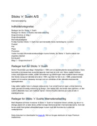 Sticks ‘n’ Sushi Internationalisering