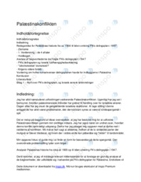 Palæstinakonflikten Historieopgave