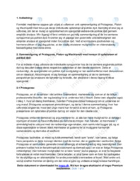 Protagoras, Platon og Machiavelli | Rapport