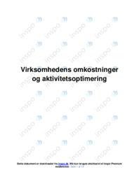 Virksomhedens omkostninger og aktivitetsoptimering