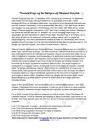 Thomas Kingo og De Fattiges udj Odensee Hospital