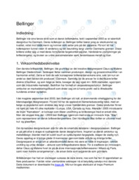 Bellinger SWOT analyse, markedsføringsstrategi m.m.