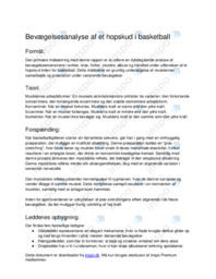 Bevægelsesanalyse af et hopskud i Basketball