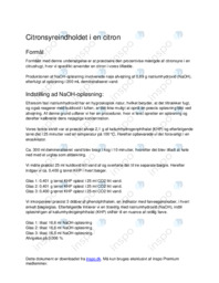 Masseprocenten af citronsyre i en citron