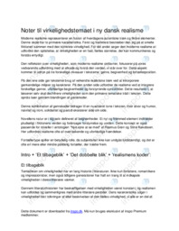 Noter til virkelighedstemaet i ny dansk realisme