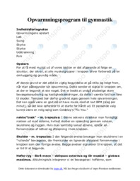 Opvarmningsprogram til gymnastik