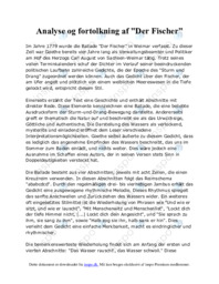 Analyse og fortolkning af ”Der Fischer”