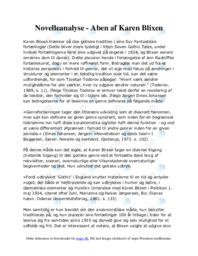 Novelleanalyse | Aben af Karen Blixen