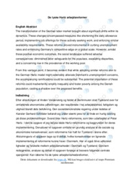 Tyske Hartz-reformer | Indførsel og Virkninger