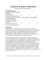 Årsagerne til Anden Verdenskrig