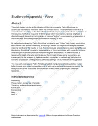 Analyse af Volver af Almodovar | SOP