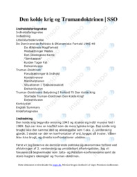 Den kolde krig og Trumandoktrinen | SSO