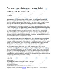 SRP om Det uperfekte menneske og narcissisme