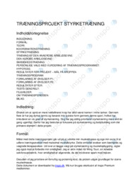 Smidighed og muskeltræning Træningsprojekt
