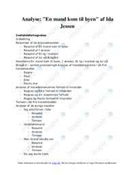 Analyse | En mand kom til byen|f Ida Jessen