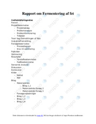 Rapport om Fermentering af fet