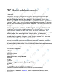SRO om integration | Identitet og kultursammenstød