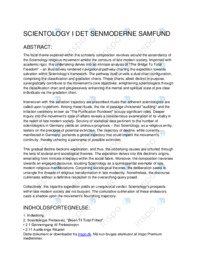 SRP om Scientology i det senmoderne samfund
