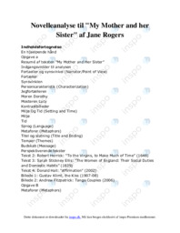 Novelleanalyse til “My Mother and her Sister” af Jane Rogers