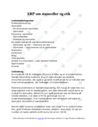 SRP om stamceller og etik