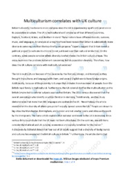 Multiculturalism in the UK | Argumentative essay