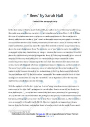 Bees by Sarah Hall Analytical Essay