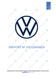 Volkswagen rapport | Afsætning