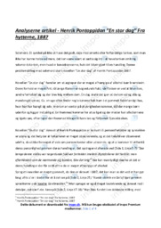En stor dag af Henrik Pontoppidan | Analyserende artikel