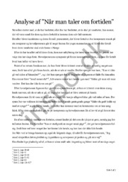 Analyse af ”Når man taler om fortiden”