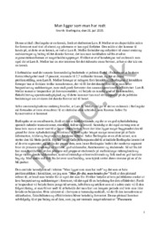 Analyse af “Man ligger som man har redt” Kronik i Berlingske