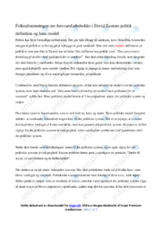 David Eastons politik definition og hans model