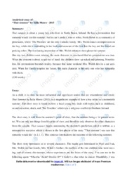 That summer | Analytical essay | Safia Moore | Opgave
