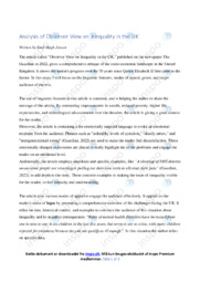 Observer View on Inequality in the UK | Analysis