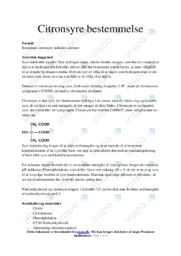 Citronsyre Bestemmelse i Citroner | Analyse