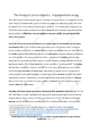 The American prison industry | Argumentative essay