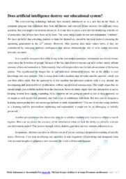 Does artificial intelligence destroy our educational system