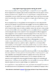 Is the English Lingua Franca good or bad for the world
